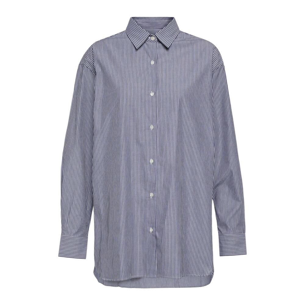 NILI LOTAN Yorke Shirt in Navy & White Stripe XS